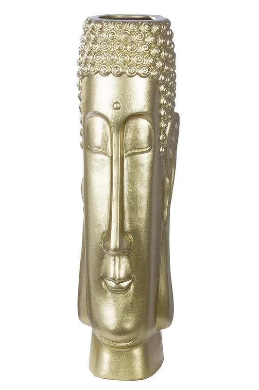 Casablanca Decorative XL Buddha Figure - Large Vase Decoration Living Room - Gift Birthday Gift - Colour: Gold Height 58 cm