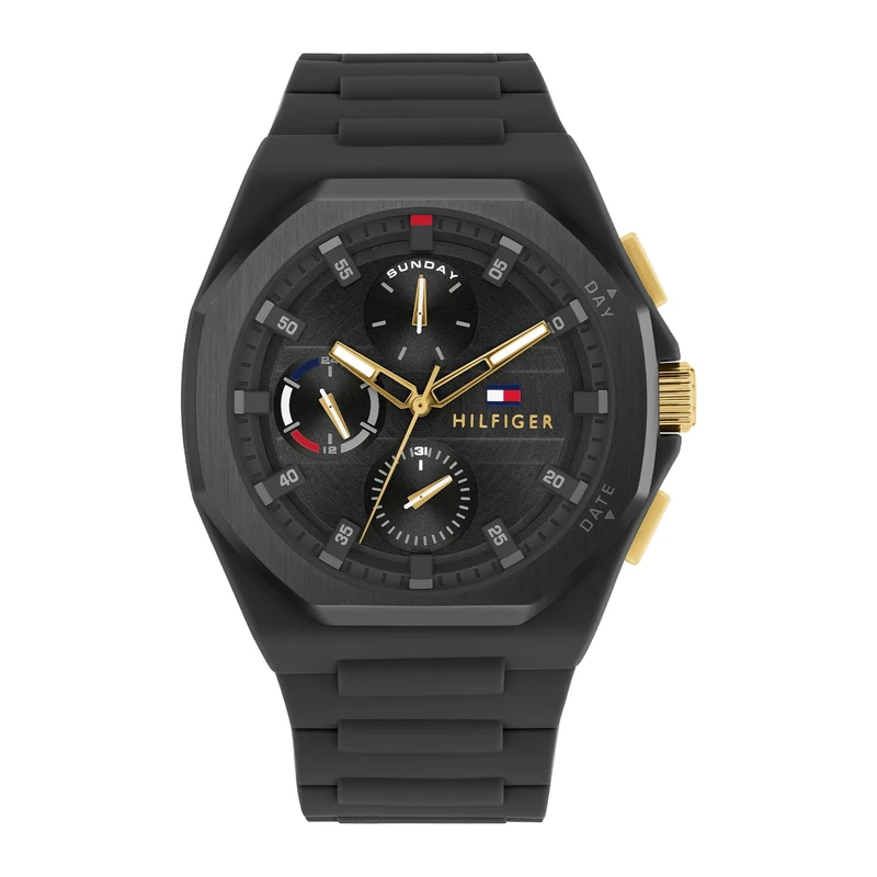 Tommy Hilfiger Analogue Multifunction Quartz Watch for Men with Black Silicone Bracelet - 1792120