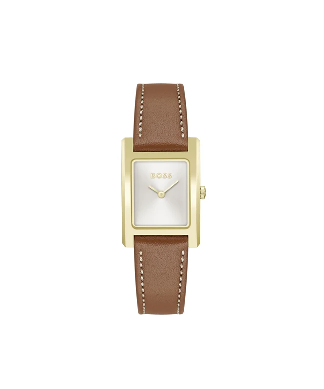 BOSS Two Hand Quartz Movement Watch for Women LUCY Collection with Brown Leather Strap - 1502741