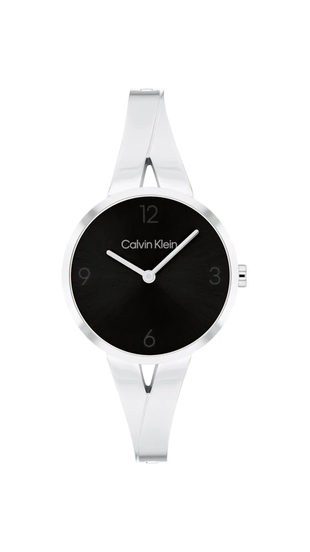 Calvin Klein Analogue Quartz Watch for Women Joyful Collection with Silver Stainless Steel Bangle Bracelet - 25100026