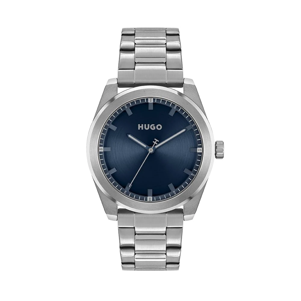HUGO Analogue Quartz Watch for Men #Bright Collection with Stainless Steel Bracelet Stainless Steel Bracelet - 1530361