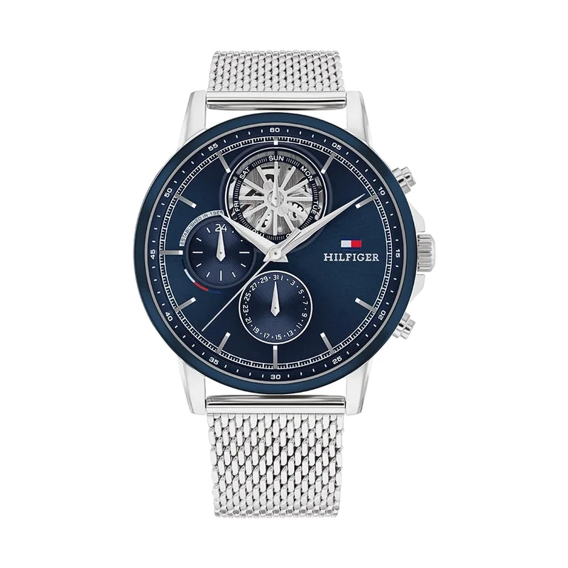 Tommy Hilfiger Analogue Multifunction Quartz Watch for Men with Stainless Steel Bracelet Stainless Steel Bracelet - 1710609