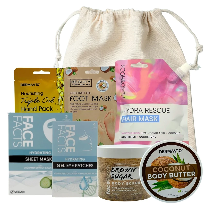 Spa Gift Set for Women – Self-Care Kit with Body Butter, Hair Mask, Scrub, Face & Eye Masks, Hand & Foot Masks – Relaxing Gifts for Ladies