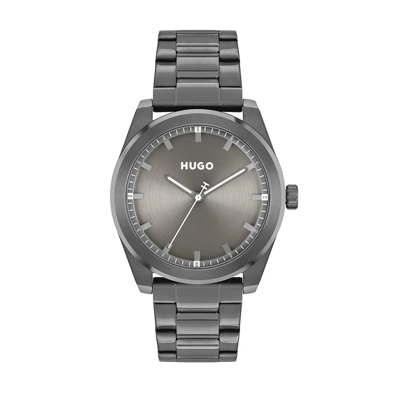 HUGO Analogue Quartz Watch for Men #Bright Collection with Stainless Steel Bracelet Stainless Steel Bracelet - 1530355