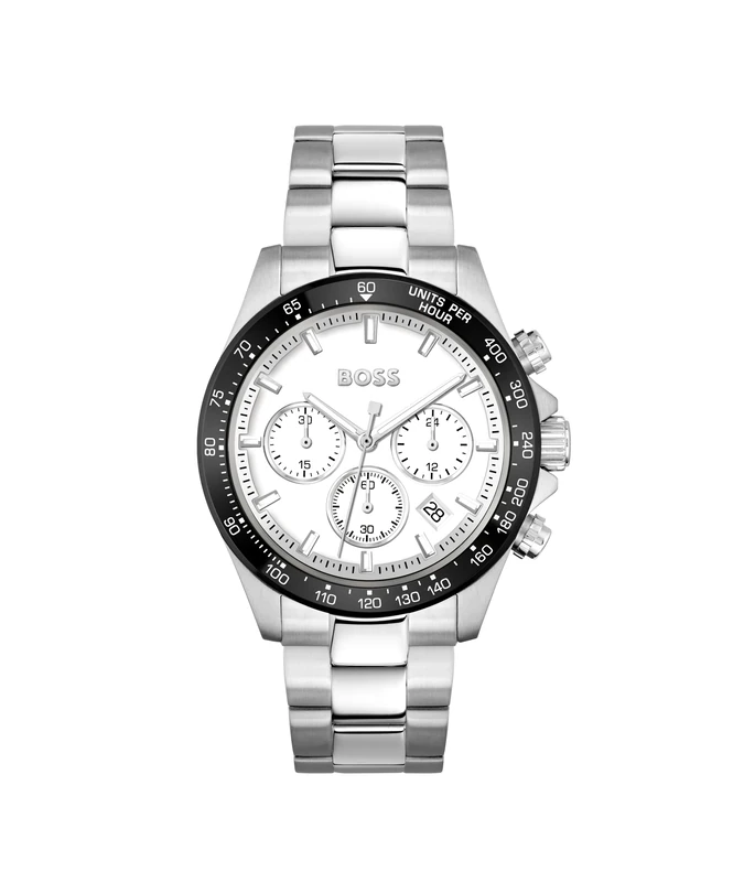 BOSS Chronograph Quartz Watch for Men HERO Collection with Silver Stainless Steel Bracelet - 1514130