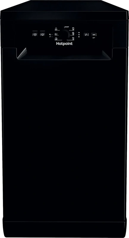 HF9E 1B19 B UK 9 Place Settings Slimline Dishwasher - Black
