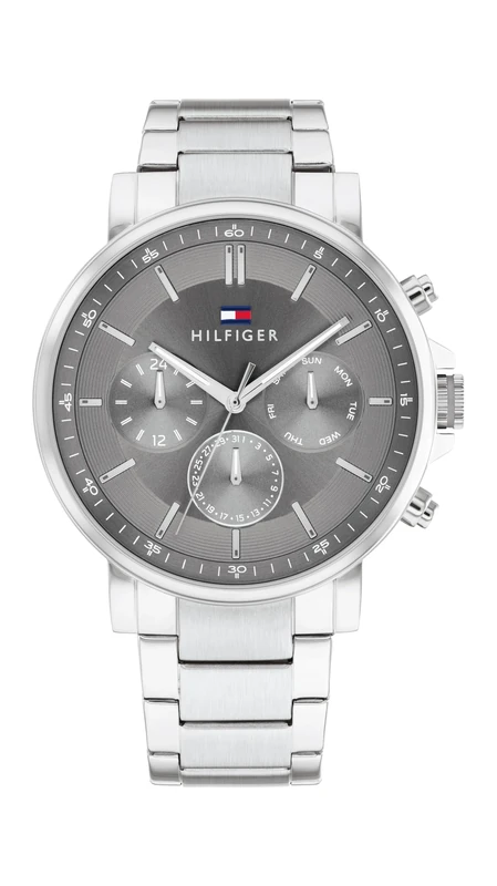 Tommy Hilfiger Analogue Multifunction Quartz Watch for Men with Silver Stainless Steel Bracelet - 1710604