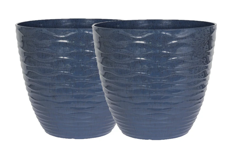 Plant Avenue Plastic Plant Pot, Blue, 38cm