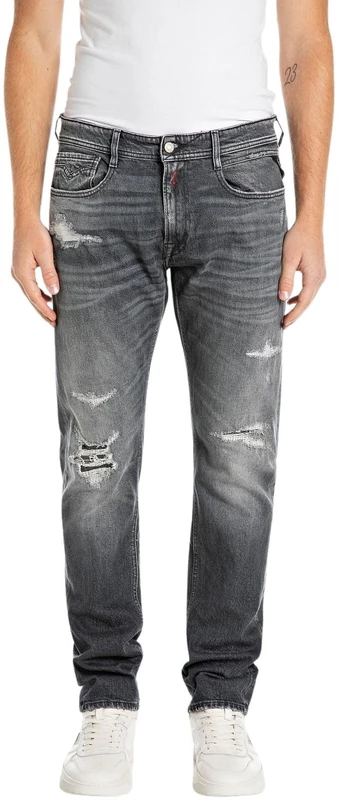 REPLAY Herren Jeans Rocco Comfort-Fit, Grau (Dark Grey 097), 33W / 34L