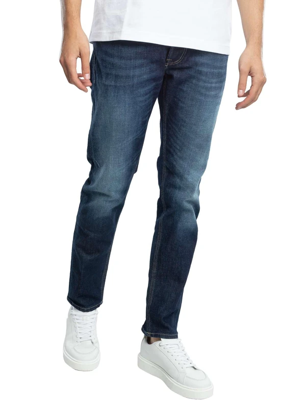 REPLAY Herren Jeans Willbi Regular-Fit, Blau (Dark Blue 007-4), 34W / 30L