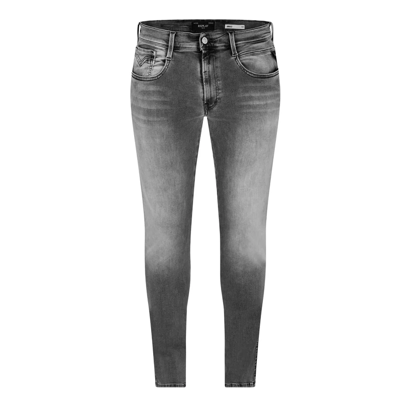 REPLAY Adult M914 Anbass Hyperflex Jeans, Medium Grey 096-1, 31W / 32L