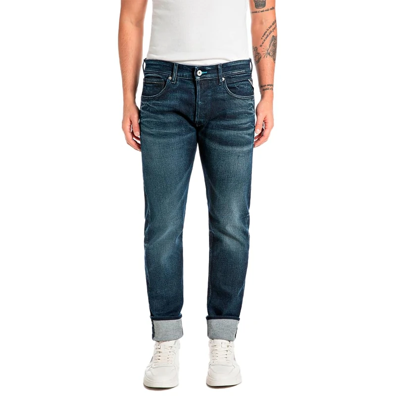 Replay Herren Jeans Grover Straight-Fit, Blau (Dark Blue 007), 36W / 32L