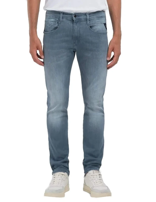 REPLAY Adult M914 Anbass Hyperflex Jeans, Medium Grey 096-2, 28W / 34L