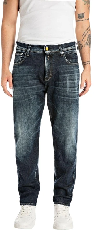 REPLAY Herren Jeans Sandot Tapered-Fit, Blau (Dark Blue 007), 36W / 28L