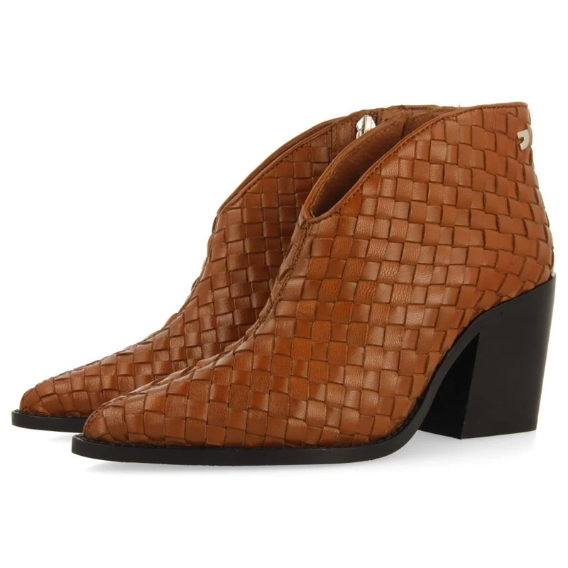 GIOSEPPO Ankle Boots Braided Heel Leather Tamasi, Leather, 6 UK
