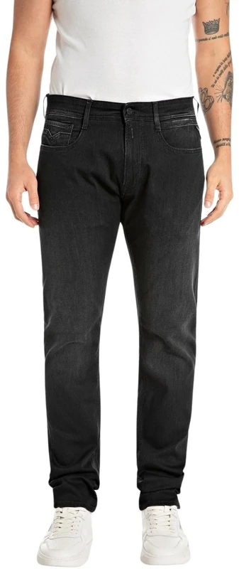 REPLAY Men's Jeans Rocco Comfort-Fit X-Lite, Black (Black Delavè 099), 34W / 34L