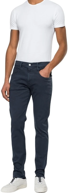 Replay Herren Jeans Anbass Slim-Fit Hyperflex Colour X-Lite mit Stretch, Blau (Blue 010-2), 38W / 32L