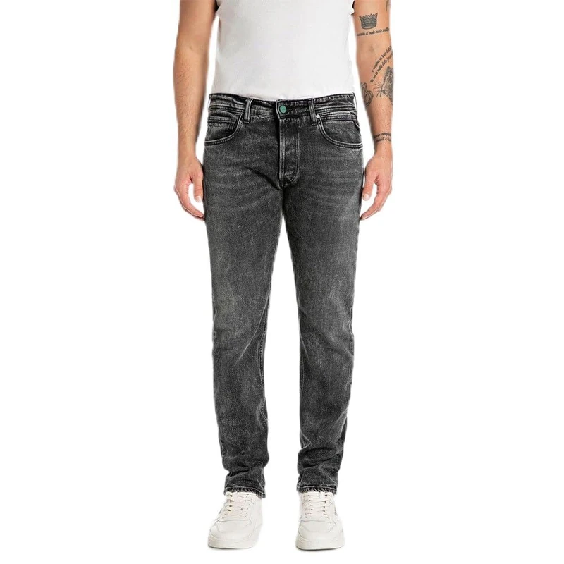 REPLAY Herren Jeans Grover Straight-Fit Original, Grau (Dark Grey 097), 33W / 30L