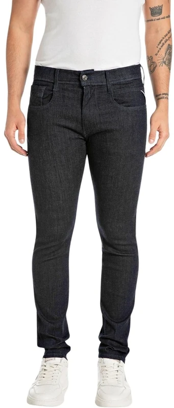 REPLAY Herren Jeans Anbass Slim-Fit Hyperflex Forever Dark mit Stretch, Blau (Dark Blue 007-1), 27W / 30L