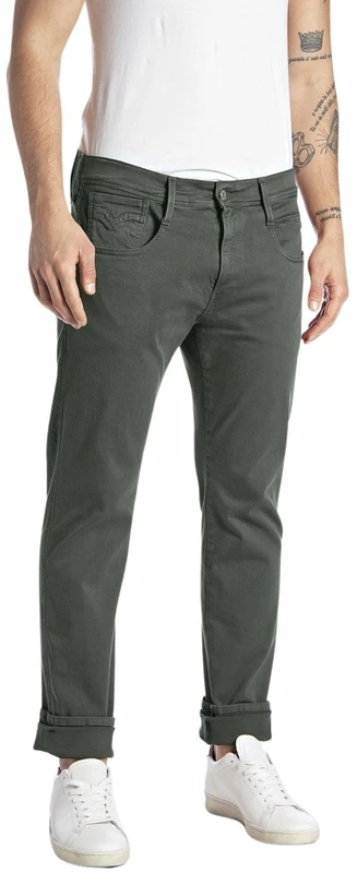 Replay Men's Anbass Hyperflex Colour Xlite Jeans, 030 Military Green..,