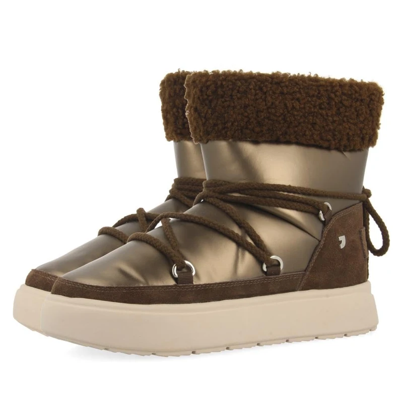 GIOSEPPO Metallic Boots Style APRÈS SKI Shearling Wolcott, brown, 6 UK