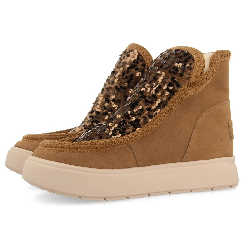 GIOSEPPO AUSTRALIAN Boots Sequins Leather Stark, Taupe, 4 UK