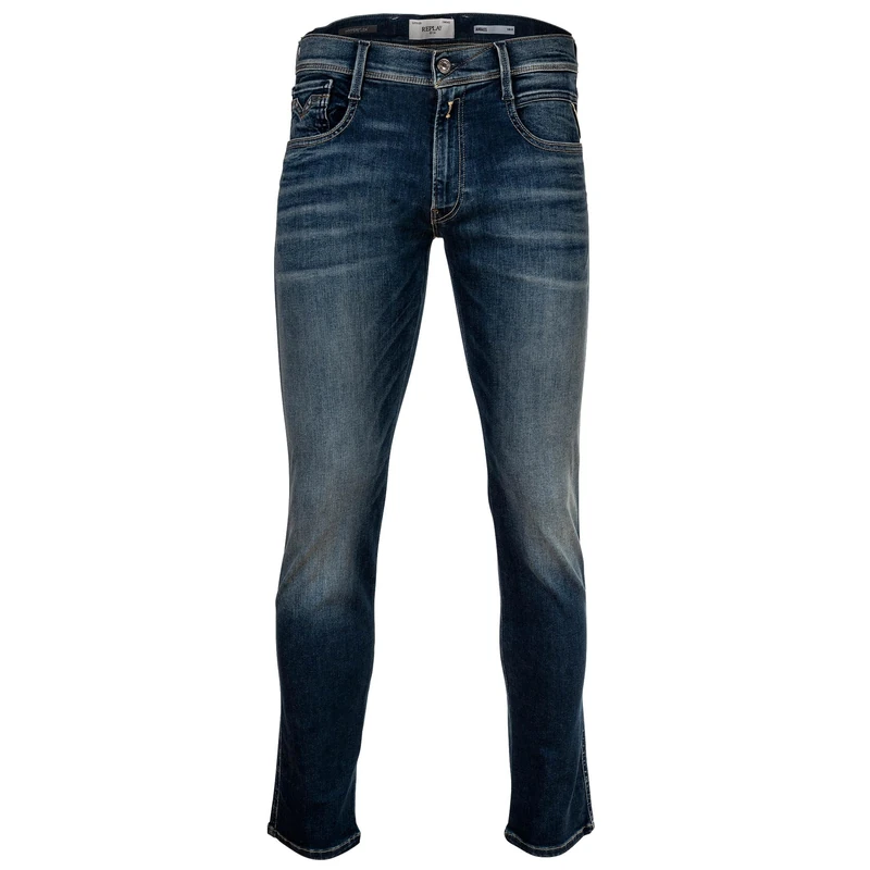 REPLAY Herren Jeans Anbass Slim-Fit Hyperflex mit Stretch, Blau (Dark Blue 007-5), 28W / 30L