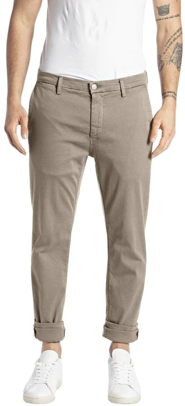 REPLAY Adult M9627 Zeumar Hyperchino Color Xlite Trouser, Sand 020-1, 34W / 34L