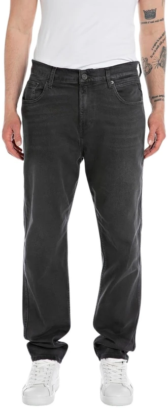 REPLAY Adult M1031 Kyran Jeans, Black Delavè 099, 27W / 32L