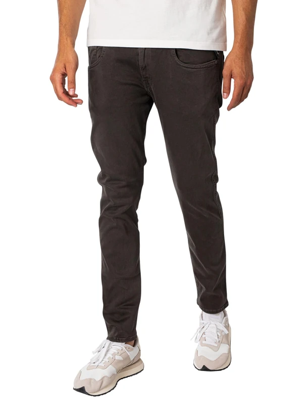 Replay Herren Jeans Anbass Slim-Fit Hyperflex Colour X-Lite mit Stretch, Grey (Wood Grey 393), 34W / 32L