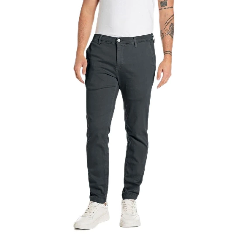 REPLAY Adult M9627 Zeumar Hyperchino Color Xlite Trouser, Petrol Blue 095, 36W / 30L