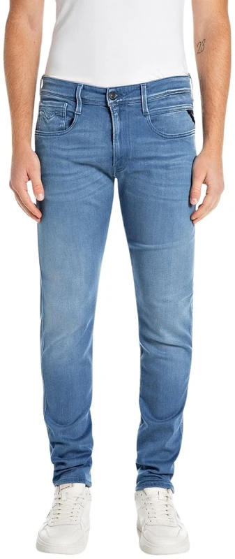 REPLAY Adult M914 Anbass X-Lite Jeans, Medium Blue 009, 34W / 30L - Image 1