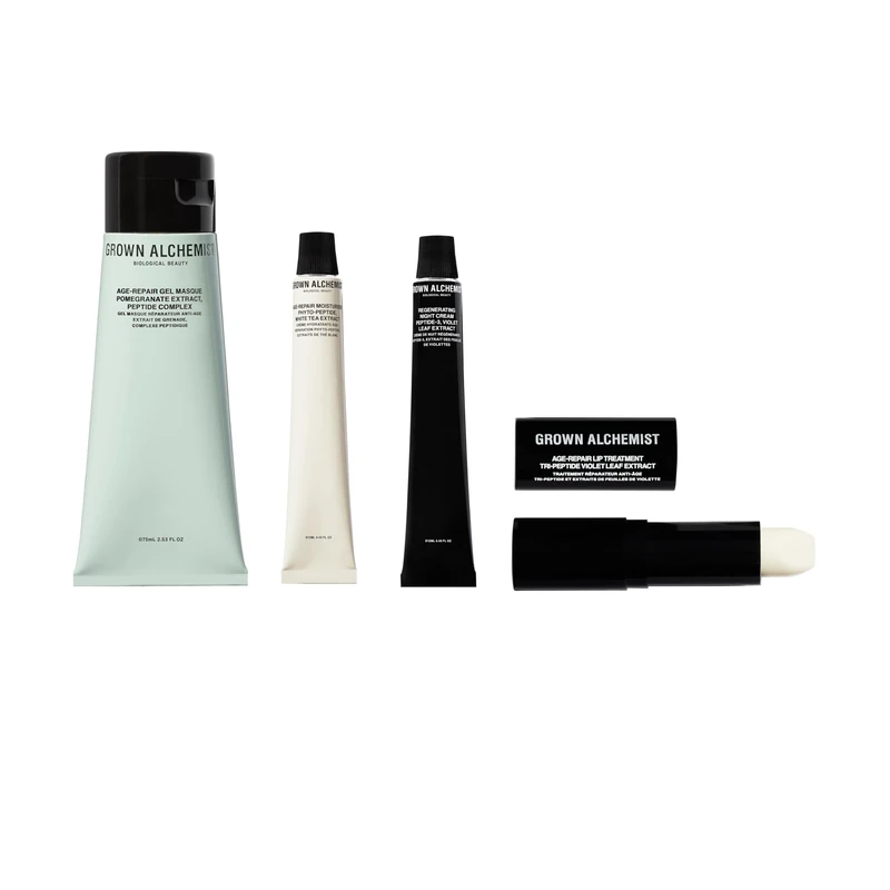 Grown Alchemist Age-Repair Skincare Kit - Skincare Set Gift Exclusive - Regenerating Vitamin C Night Cream 12 ml, Age-Repair Gel Face Mask, Anti Aging Face Moisturiser 12 ml, Lip Care Treatment 12 ml