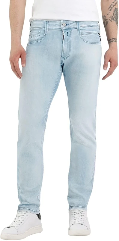 REPLAY Herren Jeans Anbass Slim-Fit Hyperflex mit Stretch, Blau (Superlight Blue 011), 30W / 32L
