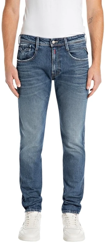 REPLAY Adult M914 Anbass Original Jeans, Medium Blue 009, 34W / 32L
