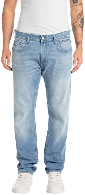 REPLAY Adult M1005 Rocco Jeans, Light Blue 010-3, 30W / 34L
