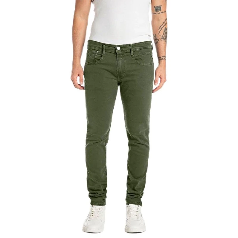 Replay Herren Jeans Anbass Slim-Fit, Grün (Deep Military 531), 30W / 36L