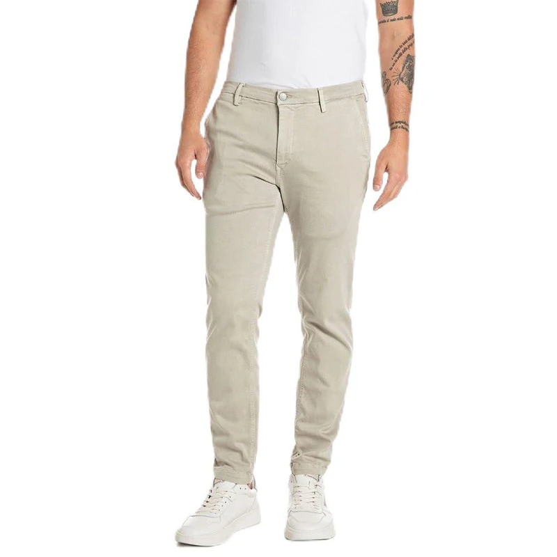 Replay Herren Chino Zeumar Slim-Fit Hyperflex X-Lite mit Stretch, Grau (Moon Grey 604), 29W / 32L - Image 1