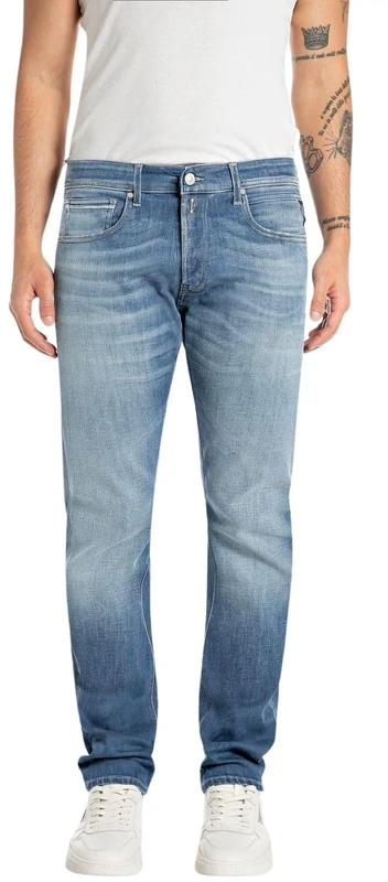 Replay Herren Jeans Grover Straight-Fit, Blau (Medium Blue 009-3), 28W / 34L