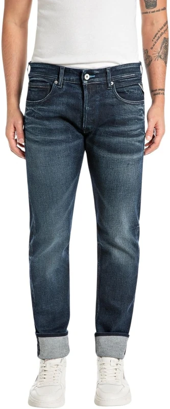 Replay Herren Jeans Grover Straight-Fit, Blau (Dark Blue 007), 32W / 32L