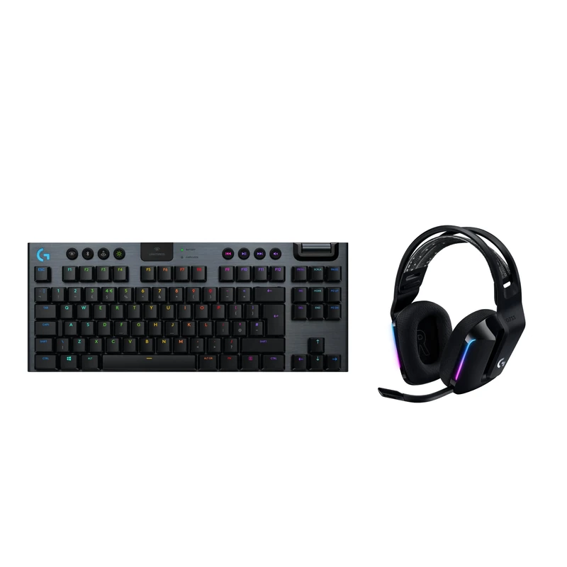 Logitech G733 Lightspeed Wireless Gaming Headset with Blue Vo!ce and G915 TKL Tenkeyless Lightspeed Wireless, RGB Mechanical Gaming Keyboard – PC/Mac - Black