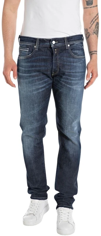 Replay Herren Jeans Grover Straight-Fit, Blau (Dark Blue 007-6), 28W / 30L