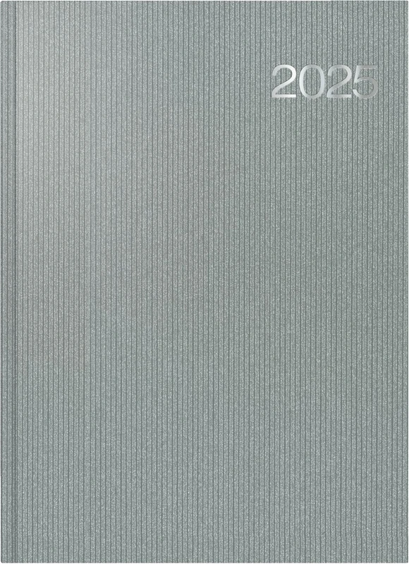 rido/idé Book calendar model Conform (2025), 1 page = 1 day, A4, 384 pages, plastic cover, Visicron metallic, silver