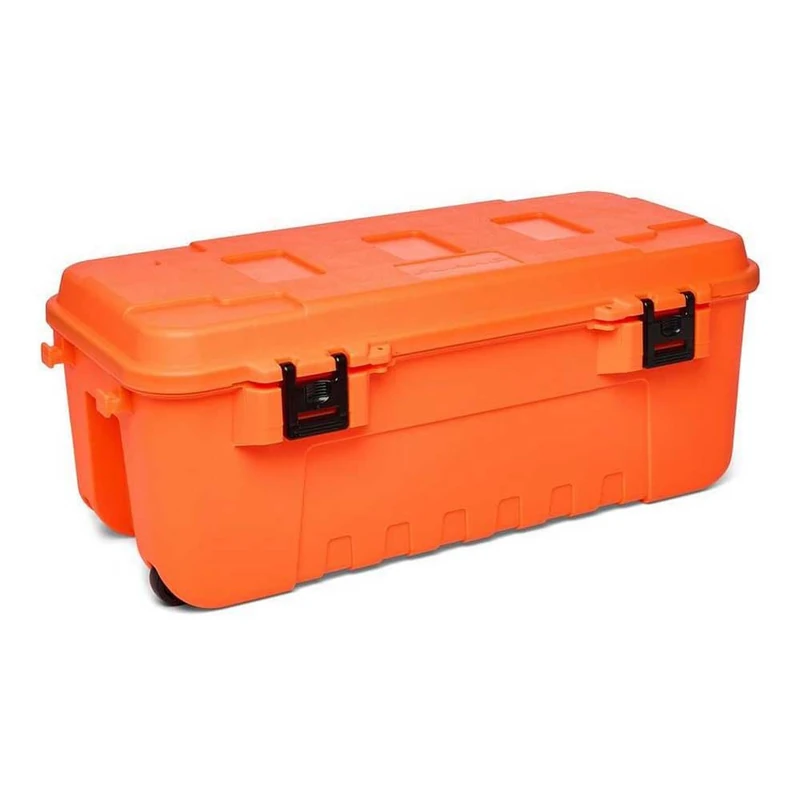 PLANO Sportsman's Trunk - Large 102ltr,Blaze Orange, Military-Grade Storage Box with Lid, Heavy Duty, Large, Camping & Army Storage Trunks, Perfect for Hunting, Paintball, Airsoft or Home Storage