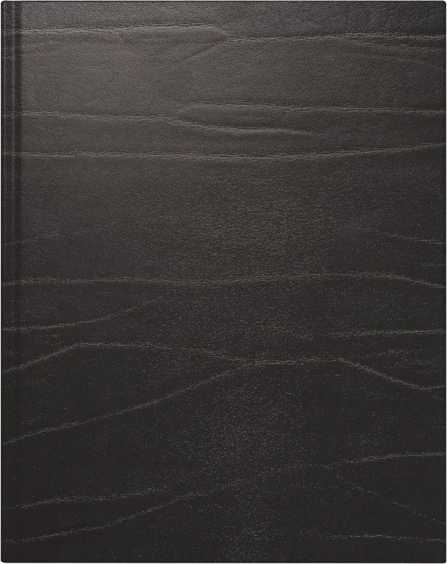rido/idé Book Calendar Model Manager Calendar TM (2025), 2 Pages = 1 Week, 205 × 260 mm, 168 Pages, Leather Cover Toscana, Black