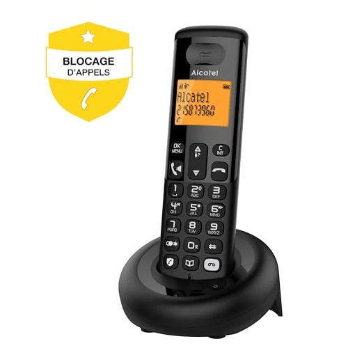 Alcatel E260 S.Voice DECT Cordless Phone with Answering Machine: Compact Design, Large Backlit Display, Hands-Free Function, Unwanted Call Blocking