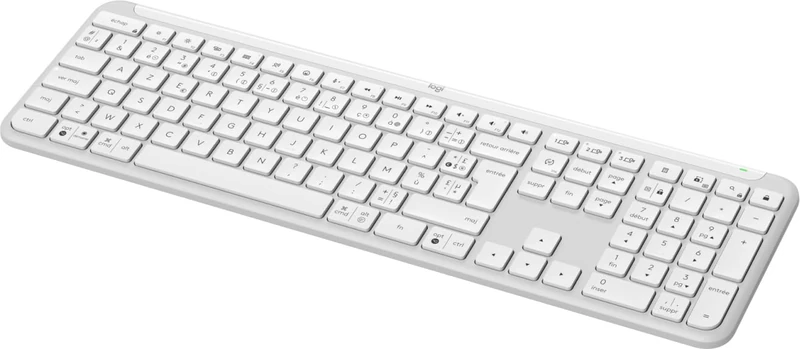 Logitech Signature Slim K950 Wireless Keyboard - White, AZERTY French Layout - Image 1
