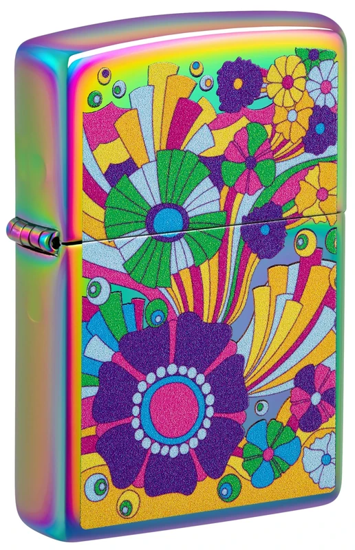 Zippo Windproof Lighter - Vintage Flowers - Multicolor Finish with Color Image - Refillable - Reusable - Windproof Design - Gift Box - Made in USA