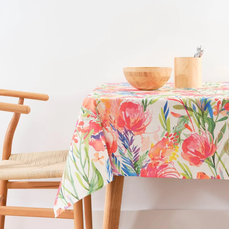 BELUM | Stain Resistant Tablecloth Size 300 x 155 cm - Extra Soft Touch Tablecloth Colour Multicolor - Tablecloth 100% Made in Spain Fabric 100% Organic Cotton - Tablecloth Model 0120-399