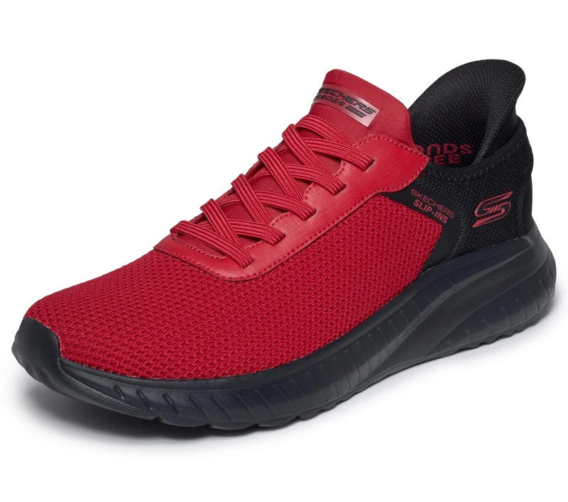 Skechers Men's Hands Free Slip-ins Squad Chaos-Balanced Edge Sneaker, Red, 6 UK